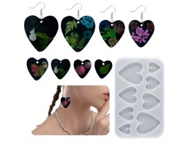 Molde silicona 8 aritos corazones